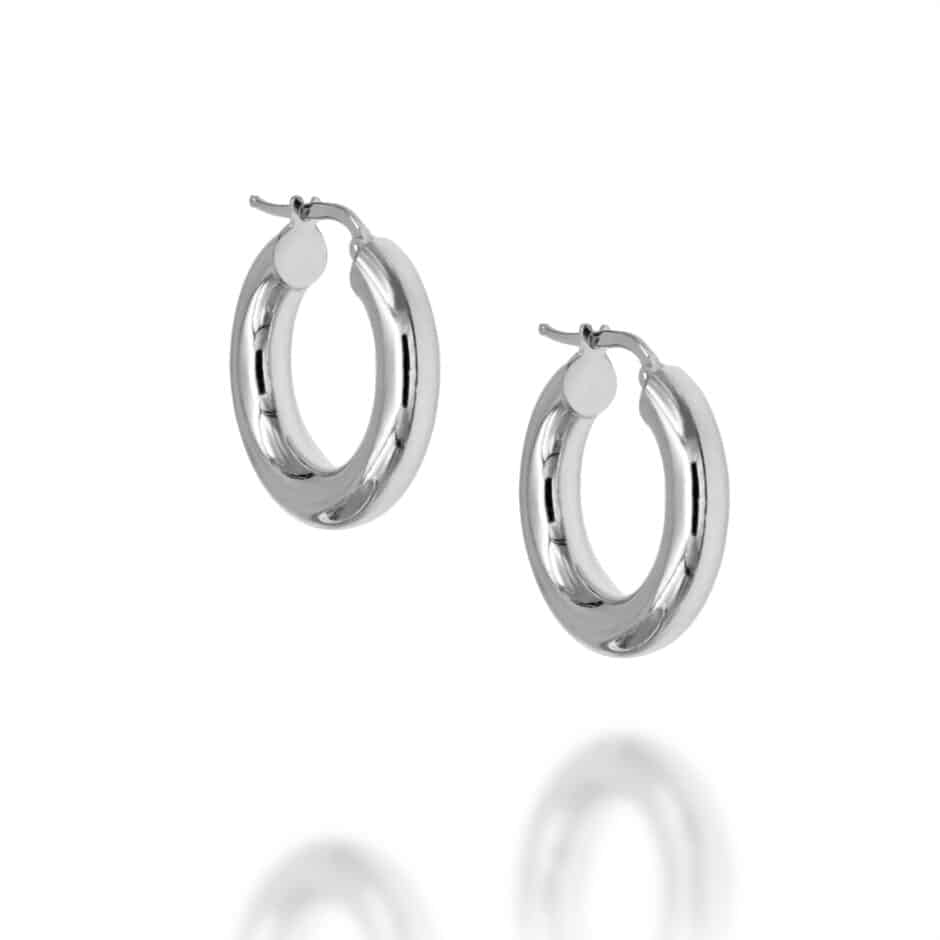 CLASSIC SILVER MEDIUM HOOP EARRINGS - HYPOALLERGENIC 925 SILVER | SARRA JEWELLERY