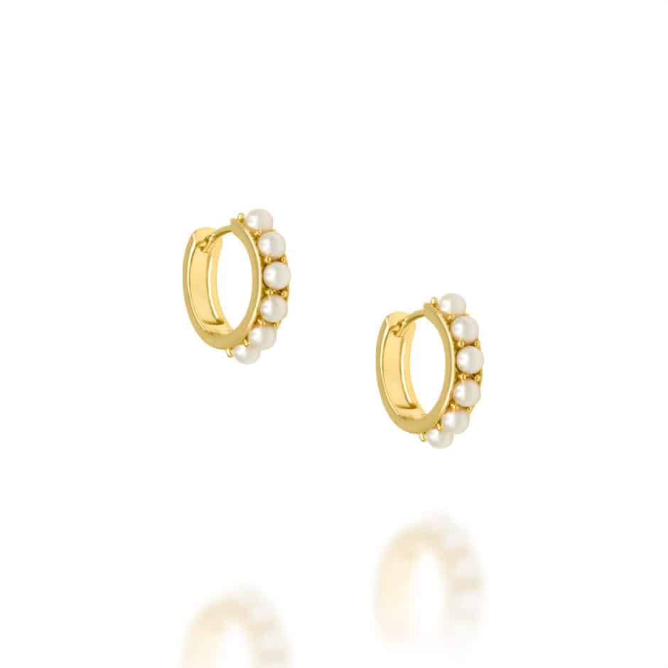 GOLD PEARL HOOPS | LUXURIOUS AND ELEGANT | SARRA JEWELLERY