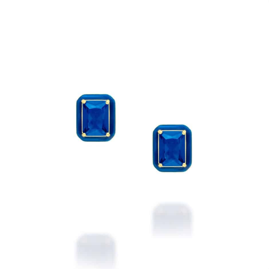 ROYAL BLUE ENAMEL STUD EARRINGS | SARRA JEWELLERY