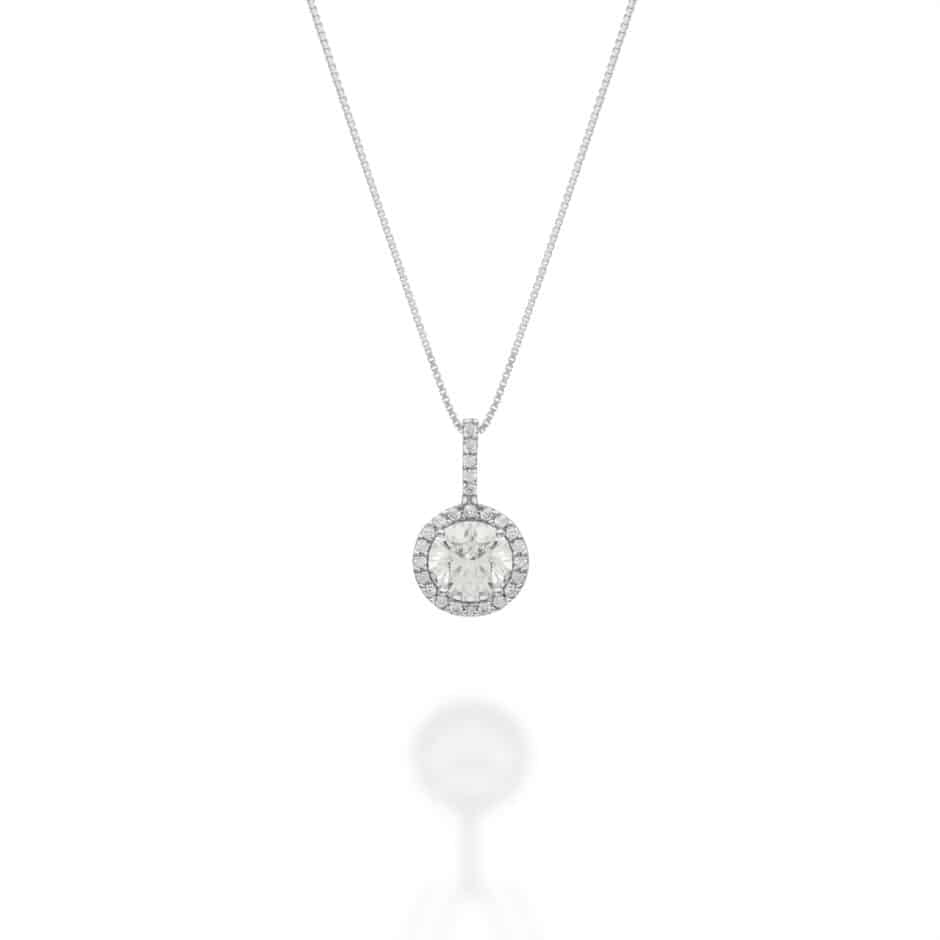 925 ROUND HALO DROP PENDANT | SARRA JEWELLERY