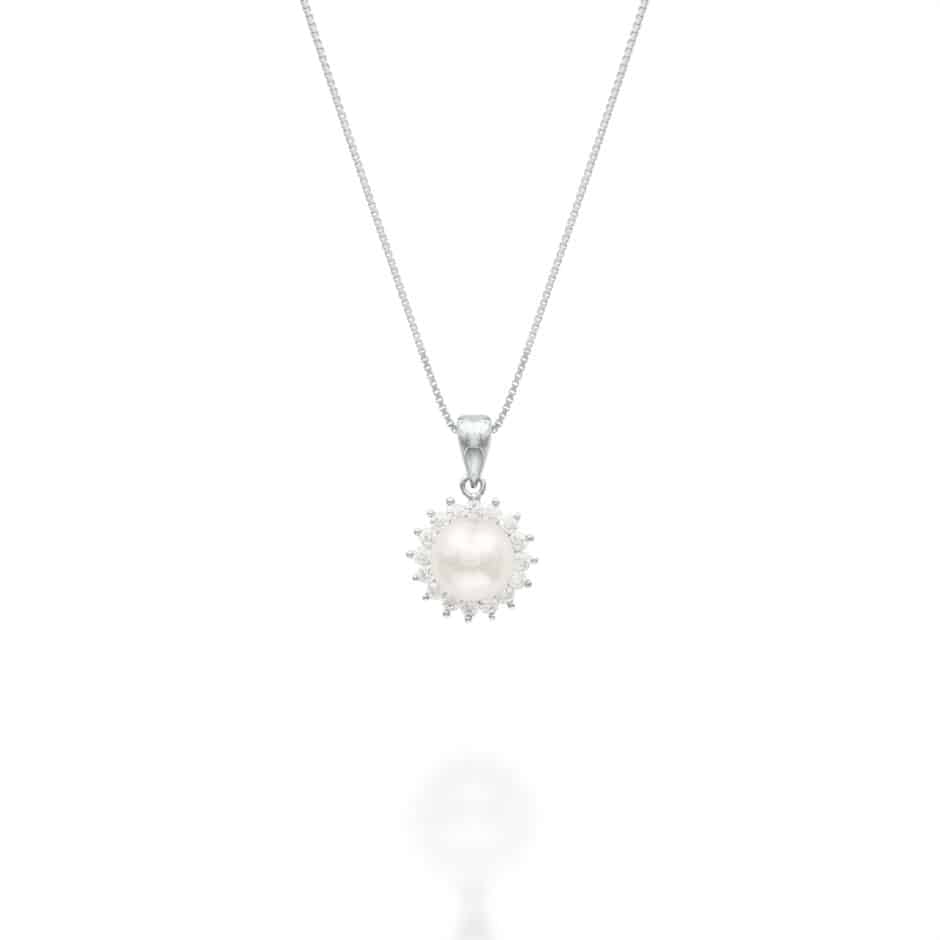 925 FRESHWATER PEARL HALO PENDANT | SARRA JEWELLERY