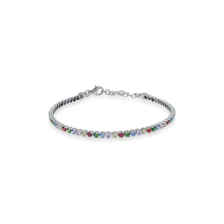 SILVER RAINBOW TENNIS BRACELET | SARRA JEWELLERY