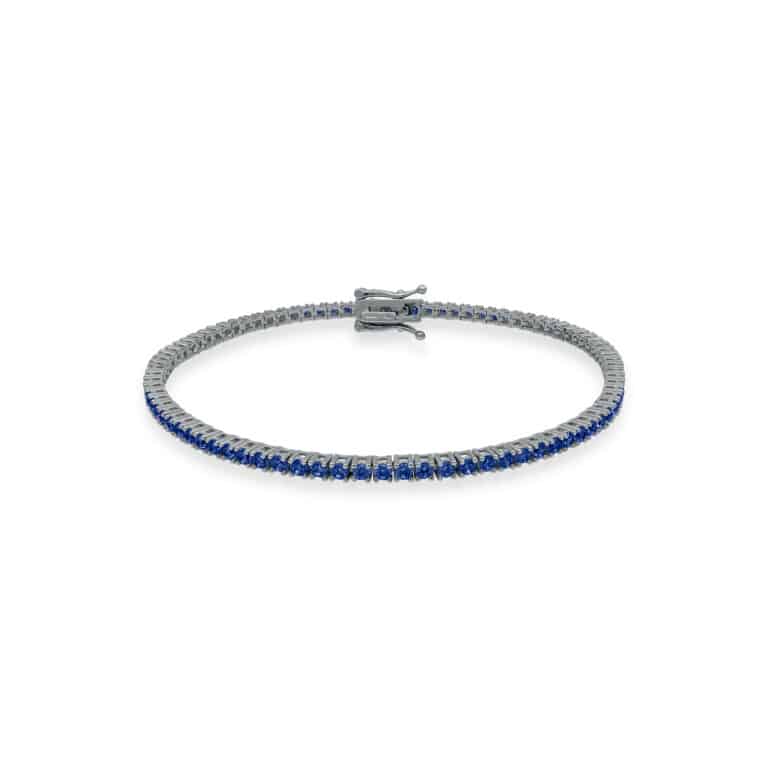 SILVER SAPPHIRE BLUE TENNIS BRACELET | SARRA JEWELLERY