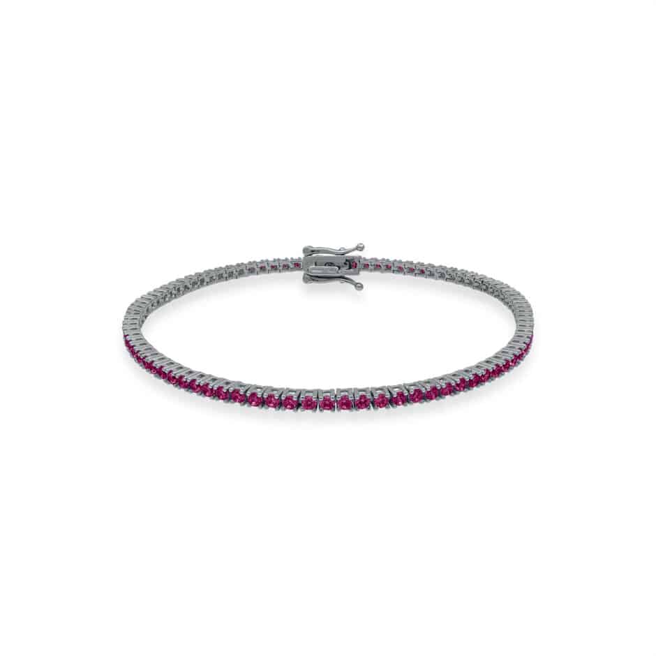 SILVER RUBY RED TENNIS BRACELET | SARRA JEWELLERY